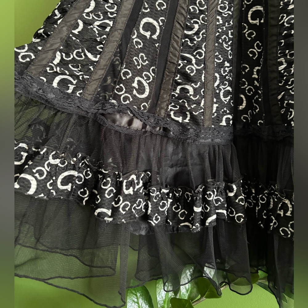 Vintage Black Ruffled Midi Skirt - Picture 7 of 10